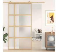 Porte Coulissante Verre ESG Dépoli Aluminium 102,5x205 cm Blanc Grange vidaXL