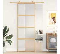Porte Coulissante Verre ESG et Aluminium 76x205 cm Blanc Intérieur vidaXL