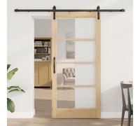 Porte coulissante vidaXL avec kit 'ORKDAL'93x202 cm, Porte intérieure vidaXL avec verre 'ORKDAL'93x202x4 cm en bois massif de pin