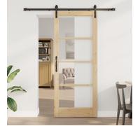Porte coulissante vidaXL avec set de quincaillerie 'ORKDAL'Bois & Verre 3331837