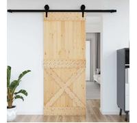 Porte coulissante - vidaXL - NARVIK - Bois massif - 95x210 cm - Marron