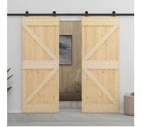 Porte coulissante - vidaXL - Pin massif - 80x210cm - Kit quincaillerie inclus