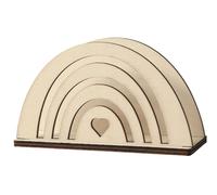 Porte-Courrier Arc En Ciel En Bois 14 X 8 Cm 3 Pièces