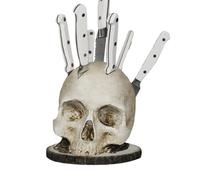 Porte Couteau À Crâne, Bloc de Couteaux de Crâne D'horreur, Rack de Rangement de Couteaux En Forme de Tête Squelette Effrayante, Organisateur de Couteaux de Gadgets de Cuisine Gothique