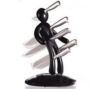 Porte-Couteau Créatif En Forme Humaine,Organisateur De Cuisine,Étagère De Rangement,5 Grilles,Bloc De Couverts,Support,Outil,Accessoires De Chef - Type Black