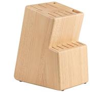 Porte couteau de cuisine 15 pièces Bloc couteaux cuisine fabriqué en bois massif Support couteaux robuste et élégant Range couteaux de cuisine vec support pour ciseaux Rangement couteaux (Chêne)