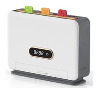 Porte-couteau de stérilisation UV avec système de séchage PTC, conception compacte de 37,3 cm pour 6 couteaux et ustensiles, doté d'un égouttoir extractible et d'un rangement intégré pour baguettes