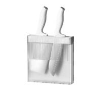 Porte-couteau mural, support de bloc de lame sans perçage avec support de rangement amovible, organisateur de lame de porte d'armoire pour la cuisine de la maison (White)