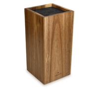 Navaris Porte-Couteaux en Bois - Bloc de Rangement à Couteau Universel en Acacia 24 x 12 x 12 cm - Bloc Couteau de Cuisine Vide avec Tiges ABS