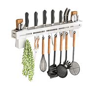 Porte-couteaux, 40 Cm en Acier Inoxydable Mural Multifonction pour Ustensiles de Cuisine, Porte-ustensiles, Porte-ustensiles brossé à la Maison