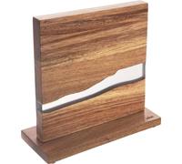 Porte-couteaux de cuisine, design réversible, bois d'acacia écologique, brun