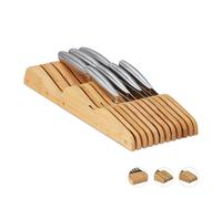 Porte-couteaux léger porte-couteaux en bambou bloc de rangement pour couteaux