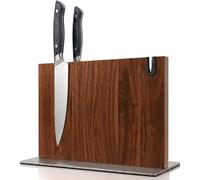 Porte Couteaux Magnétique Cuisine XL avec Aiguiseur Support Magnétique Couteaux Cuisine fabriqué en Bois Massif Bloc Couteaux Magnétique Rangement Couteaux Cuisine Robuste et Élégant (Acacia)