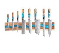 Porte-couteaux magnétique de 40 cm pour mur, bande magnétique en bois et résine à utiliser comme barre à couteaux, support de couteaux pour ustensiles de cuisine, porte-outils, support magnétique