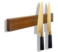 Porte-couteaux magnétique en bois de 25,4 cm, bande magnétique sans perçage, bloc magnétique en bois pour montage mural, réfrigérateur, barre de couteaux de cuisine, organisateur d'outils