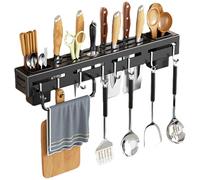 Porte-couteaux Mural - Porte-baguettes Et Couverts Multifonctionnel, Installation Sans Perforation | Crochets Pour Couteaux, Ciseaux, Fourchettes, Organisateur De Cuisine Polyvalent Pour La Maison, L'