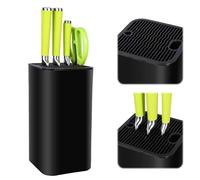 Porte Couteaux Noir sans Couteaux, Blocs Couteaux Vides de Cuisine, pour 21 Kitchen Couteaux de Toutes Sortes, Universel Porte-Couteaux, Support Couteau de Cuisine avec Lattes Flexibles