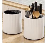 Porte-Couteaux Rotatif Plastique Universel Multifonctionnel Cuisine Baguettes Bloc Couteaux Support Ustensiles