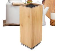 Porte-couteaux - Support magnétique en bois, bloc rotatif à 360°, rangement double face, outil pour amateurs de cuisine, cuisine, appartement, bar, chêne marron, grand présentoir vertical pour