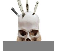 Porte-couteaux tête de mort,Porte-couteaux tête de mort | Bloc de couteaux effrayants d’Halloween,Support de couteaux squelette, support gothique de stockage de fruits, support de de rangement de
