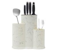 Porte-couteaux universel 3 en 1 - Ustensiles de cuisine - Porte-couteaux en polypropylène - 4 à 5 rainures - Amovible - 23 x 12,5 x 22,5 cm - Blanc