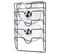VILDE Porte-casseroles pour 5 Couvercles - Métal noir mat - Installation facile - Gain de place en cuisine