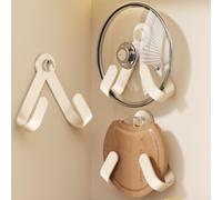 Porte-Couvercles Mural Ventouse Acier 21cm Porte-Couvercles Mural(White)