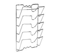Porte Couvercles Vertical en Métal avec 5 Compartiments, Rangement Mural pour Casserole et Placard, 40,7 x 25,7 x 7,5 cm