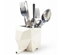 Porte-couvert Blanc éléphant Plastique égouttoir à Couverts