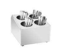 vidaXL Porte-couverts carré 4 grilles en acier inoxydable - support baguettes