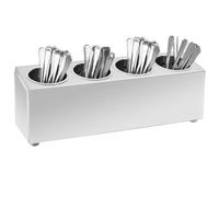 Porte-couverts 4 Grilles Carré Acier Inoxydable Support Baguettes vidaXL