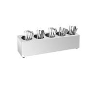vidaXL Porte-couverts 5 grilles rectangulaire acier inoxydable pour couteaux, cuillères et baguettes