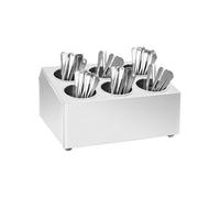 vidaXL Porte-couverts 6 grilles carré acier inoxydable – support ustensiles cuisine
