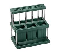 Porte-couverts, cuillère, fourchette, baguettes, ustensiles en acier inoxydable, convient pour la cuisine et le rangement et de nombreux outils (vert + argent)