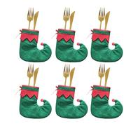 Porte-couverts de Noël - 6 sacs pour couverts de Noël | Supports pour couverts de chaussette de Noël, décorations absorbantes pour table de dîner, souvenir de Noël