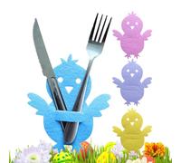Porte-couverts de poulet - Sac à couverts de Pâques - 4 pièces - Porte-couverts de Pâques - Sac à couverts - Étui à ustensiles de cuisine - Sac à couverts en argent pour mariage, Couleurs mélangées