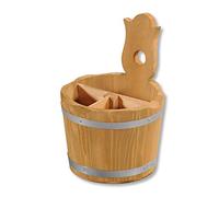 Range-couverts - KESPER - Tonneau - Bois (pin) - 3 compartiments - Marron