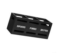 Porte-couverts en bois pour garder les cuillères, fourchettes et couteaux accessibles pendant la cuisson et le service (noir)