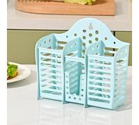 PORTE-COUVERTS MURAL EN PLASTIQUE PANIER D'ÉGOUTTAGE CREUX ORGANISATEUR DE CUISINE (BLUE)