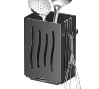 Porte-couverts mural : support mural pour cuillère et fourchette, support d'égouttoir à baguettes | porte-couverts avec crochets, étagère de rangement indépendante