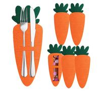 Porte-couverts pour fête | 6 pièces amusantes design carotte réutilisables - Porte-couverts de table | Pour cuillères, fourchettes, couteaux, maison, cuisine, extérieur, camping, printemps