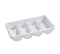 Porte-Couverts Self-Service Avec Couvercle En Plastique Blanc 4 Compartiments