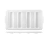 Porte-Couverts Self-Service Avec Couvercle En Plastique Blanc 4 Compartiments