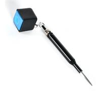 Porte-craie de billard en alliage d'aluminium et plastique pour snooker et piscine, conçu pour éviter l'effritement de la craie, taille compacte pour un transport et une suspension faciles (carré noir