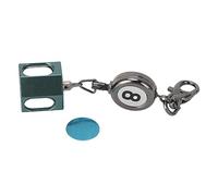 Porte-craie de queue de billard rétractable, boîte à craie de billard magnétique avec clip de ceinture, support de craie de queue portable pour les joueurs, conception en alliage (Noir Vert Foncé)