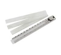 Porte-craie en acier inoxydable avec quatre craies en stéatite.