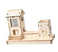 Porte-crayon Éducatif Multifonction Pour Moniteur De Température Et D'humidité En Bois STEM Projet Scientifique En Classe Organisateur De Papeterie En Bois Avec Thermomètres