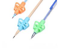 Porte-Crayon En Silicone, Outil D'aide À L'écriture À Deux Doigts, Poignée De Stylo, Outil De Correction De Posture Pour Étudiants, Papeterie De Bureau Kawaii 3 Pièces