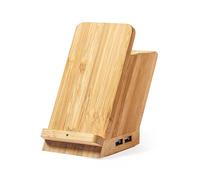 Porte-crayon multifonction chargeur sans fil 5w.nature bambou 4 ports. Usb 2.0