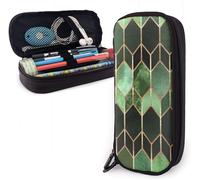Porte-Crayon Vert Forêt Vitrail, Pochette À Crayons De Grande Capacité, Organisateur De Papeterie Avec Fermeture Éclair Pour L'école Et Le Bureau, Trousse De Maquillage Multifonction